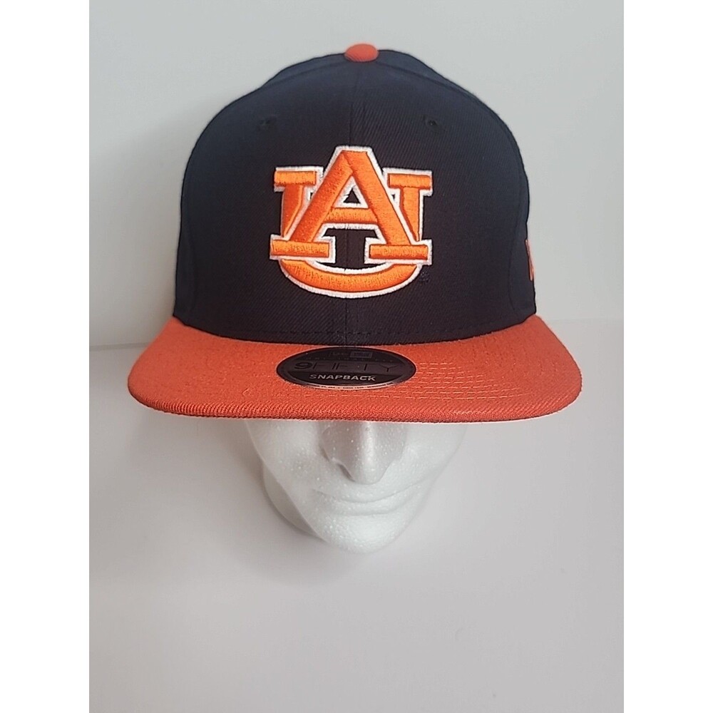 NCAA 9Fifty Auburn Tigers Fitted Flat Bill Hat Cap Orange Navy New